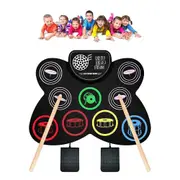 Electronic Drum Set 9-Drum Practice Pad with Headphone Jack