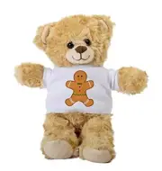 Gingerbread Man Teddy Bear, Gift Stuffed Animal, Plush Teddy Bear with Tee