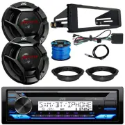 JVC KD-T92MBS 1DIN Marine CD Player Receiver, 2x 6.5" 300W Speakers, Accessories