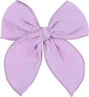 5.5 Inch Purple Fable Hair Bow: Handmade Linen Cotton Hair Clip for Girls - 1 PCS