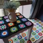 40x40cm Crochet Granny Square Throw Seat Cushion Blanket Tablecloth For Home Use