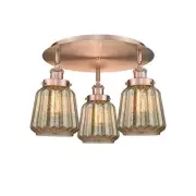 Innovations Lighting 916-3C-8-19 Chatham Flush Chatham 3 Light - Antique Copper