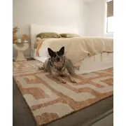 Loopsie Sahab Brown and Beige Aztec Washable Rug