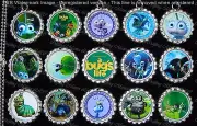 15 A Bug's Life Silver Flat Bottle Cap Necklaces Set 1