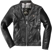 Black-Cafe London Milano 2.0 Motorcycle Leather Jacket, Size 52 for Men