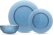 [Fortessa] Archie Glass 12 Piece Dinnerware Set (Service for 4), Cornflower Blue
