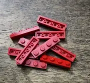 LEGO Red 1 X 4 Plate. QTY 10. Part No. 3710. New.