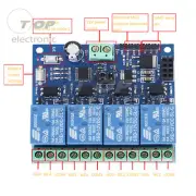 ESP8266 12V 4Channel WiFi Relay Smart Home Phone APP Remote Control Switch