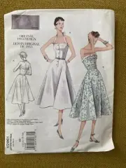UNCUT ! Lovely Summer Dress 1953 Vintage Vogue Pattern V2961 - 12-14-16-18
