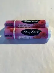 CHAPSTICK CRANBERRY RASPBERRY Flavor Lip Balm Lot of 2 New & Sealed