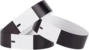 SOFPLATE 300Pcs Black Event Wristbands Adhesive Paper Wrist Bands Waterproof Identification Bracelets Lightweight Adjustable Hand Bands for Events Party Concert Bulk Neon Wrist Bands 10 x 0.8In