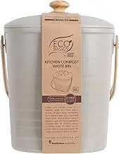 White Magic Eco Basics Compost Kitchen Waste Bin, Granite, 4 Litre Capacity