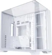O11Vision Compact White-Steel-Tempered Glass ATX Mid Tower Computer Case-Back...