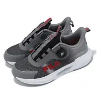 在飛比找PChome24h購物優惠-Fila 斐樂 慢跑鞋 J430Y 中大童鞋 灰 紅 小朋友
