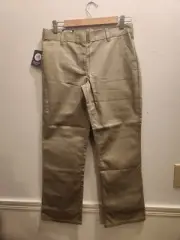 Universal School Uniform Khaki Girls 12.5 Plus Flat Front Pants NWT #44
