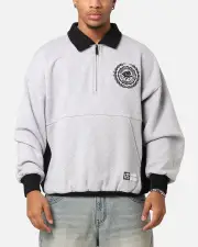 [CARRE] Carre Gorgeous Quater Zip Crewneck Sweater Light Marle - Size XL XL Light Marle