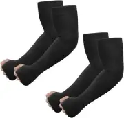 2 Pairs UV Protection Arm Sleeves UPF 50 Sports Cooling Arm Compression Sleeves