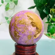 376g Natural Purpurite Quartz Sphere Crystal Ball Healing Reiki Decoration