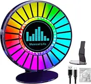 RGB Rhythm Light - Music-Controlled Led Lights, Colorful Sound Pickup Ambient Lights | Music Rhythm Atmosphere Lamp for Car Interior Vibrant Led Lights for Gaming Parties and Home Decor