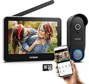 Tmezon Wireless WiFi Video Doorbell with Camera and Monitor Doorbell Intercom System, 1080P Camera with Monitor, Video Door Phone 7''Touch Screen, Motion Detection, No Monthly Fees, Tuya APP2.4G/5G