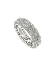 Suzy Levian Silver CZ Eternity Pave Ring
