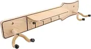 Luocute Wall Mount Guitar Hanger Shelf with Pick Holder and Hooks, Guitar Wall Mount with Rotatable Hook Shelf Pick Holder Wood Hanger Stand Rack T127 for Acoustic Electric Bass