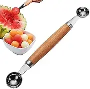 Watermelon Scooper - Double Ended Headed Meatball Ball Spoon - Anti-Slip Handle Smooth Fruit Ball Spoon for Watermelon Meatball
