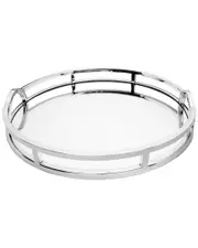 Classic Touch Round Mirror Tray
