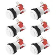 27mm Mounting Momentary Game Push Button Switch with Micro switch White 6pcs