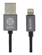 [Moki] Braided Lightning SynCharge Cable Gun Metal