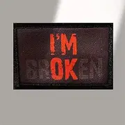 [Uixxducc] I'm Broken Morale Tactical Patches Fun Hook and Loop Fastener Military I'm OK Badge Armband Combat Applique Backpacks Clothes Sticker