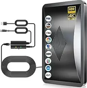2025 Upgraded TV Antenna Up 2200+ Miles Range, Digital Best Antenna for Smart Tv Indoor/Outdoor 4k Local Channels, Amplified HDTV Antenna Long Range with Amplifier Signal Booster/Thick Coaxial Cable