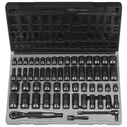 Grey Pneumatic 59pc 3/8" 6pt SAE & Metric+Short and Deep Duo-Socket Set 81659CRD