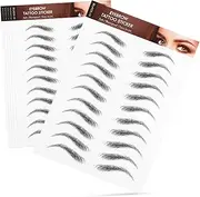 FOMIYES 6 Sheets Bionic Eyebrow Patch Fake Eyebrows Tattoo Stickers Realistic Eyebrow Tattoo Eyebrow Waterproof Stick on Eyebrows False Eyebrows Eyebrow Tattoo Peel off Paper Black
