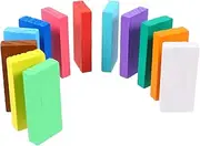 Kisangel Wooden Domino Blocks Educational Stacking for Early Learning Plaything Kit for Safe and Design for Creative Play