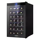 Devanti Wine Fridge Cooler 28 Bottle Thermoelectric Glass Door Black 70L