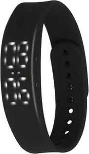 Mikinona Intelligent Silicone Smart Watch Adjustable Fitness with Step Counter Distance Calorie Monitoring Water Resistant for Daily Use and Exercise Black