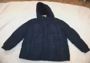 W's Amazon Hooded Black Puffer Coat Jacket - XL - New w/Tag - Snap & Zip Front