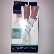 SIGVARIS Eversoft Diabetic Sock White Knee-high Compression Socks 8-15mmHg sizeX