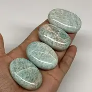 181.9g,1.8"-2", 4pcs, Natural Amazonite Palm-Stone Tumbled Polished, B34667