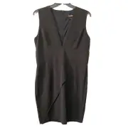 Alexia Admor Sheath Dress Womens XL Black Deep V Plunging Neck Cocktail