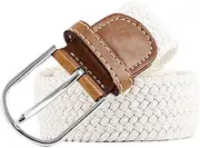 [MESHIKAIER] 41X1.3 Inch Pure Color Unisex Elastic Fabric Braided Stretch Belt Casual Men Women Waist Belt