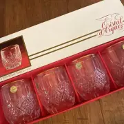 NIB Vintage CRISTAL D’ARQUES Fontenay Gold Lead Crystal 10oz Glasses RETIRED