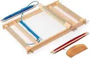 ZENWORYS Weaving- Kit, 15.6 Inch H X 9.85 Inch W Wooden Tapestry Looms, DIY Hand-Knitting Weaving Machine