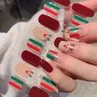 14pcs Christmas Nail Stickers Colourful Full Stickers Saving Time New G5