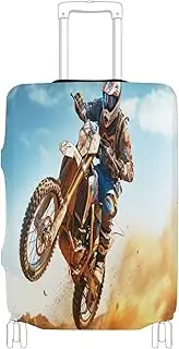 [Joisal] Motorcycle Racer Luggage Covers Tsa Approved Fit 18-32 Inch Suitcase Identifier, Motorcycle Racer, S 18-20 in