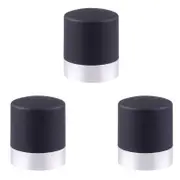 3PK Bartender Twist-Lock Champagne Bottle Resealer - Silver