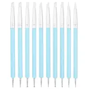 10 Pcs Silicone Clay Sculpting Tool, White/Blue (5mm)