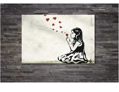 HE LOVES ME BANKSY - CANVAS WALL ART Picture Print