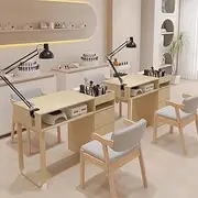 PP-Kic Modern Light Luxury Manicure Table, Beauty Salon Nail Desk, Professional Manicurist Nail Table with Drawers, Salon Spa Nail Table, High-End Design, Large Capacity,Brown